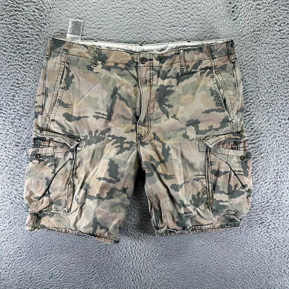 Vintage Levi's Shorts Mens 42 Brown Camouflage Cotton Cargo‎ Utility Workwear